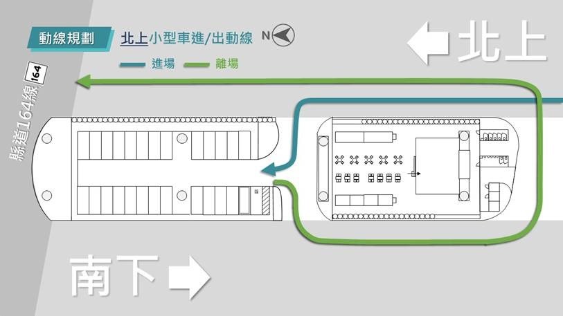口湖休息站北上停車動線