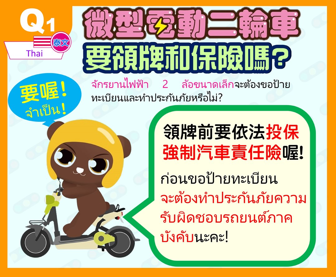 微電二輪車要領牌和保險嗎