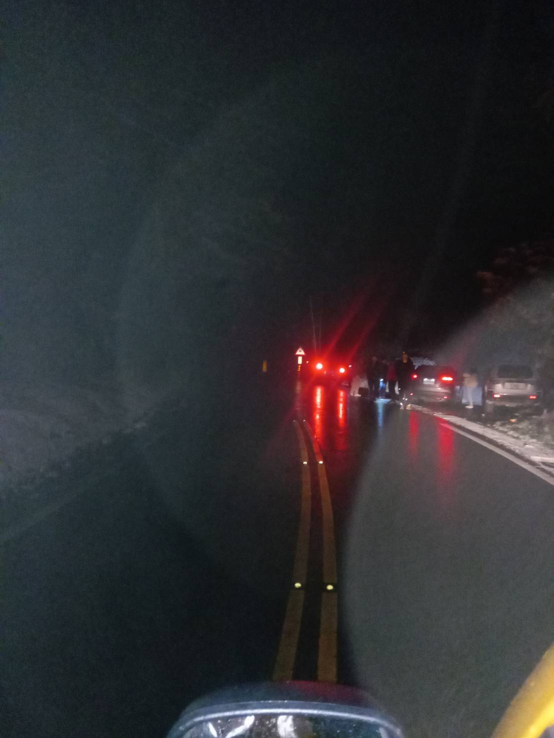台7甲線南山路段路面無結冰現象